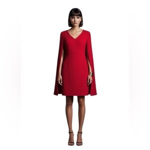 Trina Turk NWT Crimson Red Cape Mini Cocktail Party Dress Size XS 2